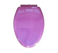 Elongated Soft Close Toilet Seat, Easy Install Plastic Lid, Slow Close Feature, White Color, Fits Standard & V Toilets, & Comfortable Design (Purple)