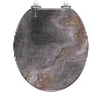 Elongated Toilet Seat Alcohol Ink Texture Emerald Ocean Surf Paint Alcohol Ink Spots Sea Resin Toilet Seat Quietly Close Quick Release Hinges with Cover Bumpers Style 9 Round