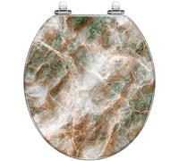 Elongated Toilet Seat Alcohol Ink Texture Emerald Ocean Surf Paint Alcohol Ink Spots Sea Resin Toilet Seat Quietly Close Quick Release Hinges with Cover Bumpers Style 7 Round