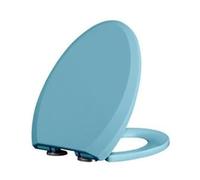 Elongated Toilet Seat Slow Closed,V Shape Colored Toilet Lid with Quick-Release Hinges for Easy Cleaning,Universal Size Loo Seat Cover PP Material (Blue) (Blue)