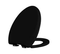 Elongated Toilet Seat Slow Closed,V Shape Colored Toilet Lid with Quick-Release Hinges for Easy Cleaning,Universal Size Loo Seat Cover PP Material (Blue) (Black)