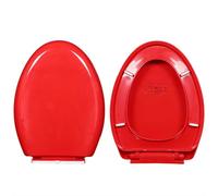 Elongated Toilet Seat Soft Close, Oval, 17.7" Colored Toilet Seats Cover, Quick Release, Durable Toilet Seat Lid Easy to Install & Clean, Polypropylene (PP),Blue (Red)