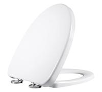 Elongated Toilet Seat, White Slow Close Toilet Seat And Easy Clean Replacement Toilet Seat Fits All Toilet Brands Including Amen Standard little surprise