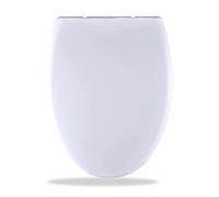 Elongated Toilet Seat with Cover Slow Quiet Close Toilet Lid Durable Plastic White Toilet Bowl with Non-Slip Seat Bumpers Seat Easy to Install for Oval Toilets
