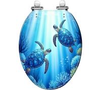 Elongated Toilet Seat with Quick Release Quiet Close for Bathroom | Decorative appearance, matches various bathroom styles, easy to detach for routine cleaning