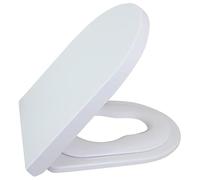 Elongated U-Shaped Toilet Seat with Built in Potty Training Seat, 2 in 1 Soft Close Loo Seats for Family Adult and Child Kids, Top Fixed Installation, White, 02W - 36x45.5cm
