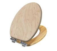 Elongated Wood Toilet Seat with Cover, Natural Wood Surface, Light Texture, Quick Release Hinges, Easy to Install, Quiet Close, Decorative Bathroom Decor