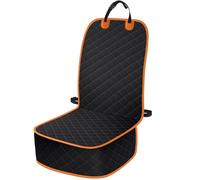 ELONGRIVER Dog Car Seat Covers, Waterproof Front Seat Cover for Dogs, Scratch-Proof, Nonslip Pet Passenger Seat Cover Protector, Universal Fit for Cars Trucks SUVs, Standard Size, Black with Orange