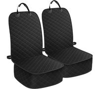 ELONGRIVER Dog Car Seat Covers, Waterproof Front Seat Cover for Dogs, Scratch-Proof, Nonslip Pet Passenger Seat Cover Protector, Universal Fit for Cars Trucks SUVs, Standard Size, 2 Packs Black
