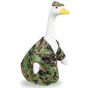 ELOOGOOKIN Porch Goose Army Outfits, Camouflage Uniform Geese Clothes with Hat for 23'' Lawn Goose Statues Costume Commemorative Event Outdoor Patio Garden Art Decoration