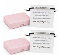 elook 2 PCS Don't Let the Hard Days Win Bracelet with 2 Present Box
