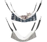elook Cat Hammock Bed, 2PCS Plush Hanging Hammock, Rabbit Bed Guinea Pig Hammock, Easy to Install, Fits Small Animals - 35cm x 35cm