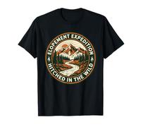 Elopement Expedition Hitched in The Wild Retro Mountain T-Shirt