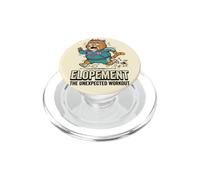 Elopement Funny Panicked Cat Retro 80s Wedding Planner PopSockets PopGrip for MagSafe