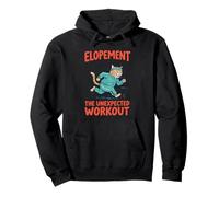 Elopement The Unexpected Workout Funny Running Cat Mom Dad Pullover Hoodie