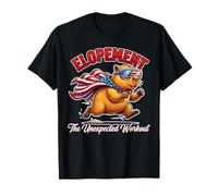 Elopement Unexpected Workout Patriotic Capybara USA Flag T-Shirt
