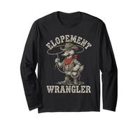Elopement Wrangler Meme Duck Cowboy Wedding Coordinator Long Sleeve T-Shirt