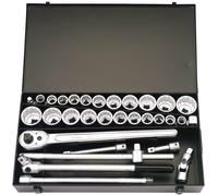 Elora 00335 Metric And Imperial Socket Set 3/4in Sq. Dr. (31 Piece) per set
