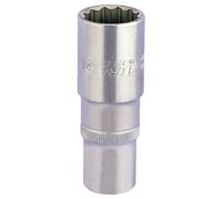 Elora 1/2"D 21mm Deep Bi Hexagon Socket Chrome Plated Knurled Ring 25135