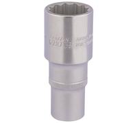 Elora 1/2"D 24mm Deep Bi Hexagon Socket Chrome Plated Knurled Ring 11937