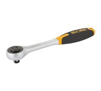Elora Push Through Soft Grip Reversible Ratchet, 1/2"" Sq. Dr., 200mm