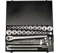 Draper 335 Mau Mau Elora Metric & Imperial Socket Set, 3/4" Square Drive, 31 Pieces