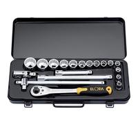 Elora 770-LINDMU 19 Piece 1/2" Sq. Dr. Metric Socket Set