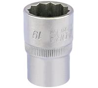 Elora Bi-Hexagon Socket 1/2"D 19mm Chrome Plated Hardened And Tempered 24640