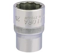 Elora Bi-Hexagon Socket 1/2"D 20mm Chrome Plated Hardened And Tempered 24658