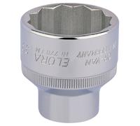 Elora Bi-Hexagon Socket,1/2"D 33mm Chrome Plated Hardened And Tempered 24773