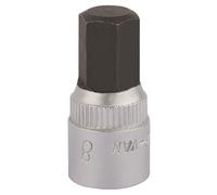 Draper 11128 Elora Hexagon Screwdriver Socket, 1/4" Square Drive, 8mm