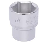 Elora Hexagon Socket 3/8" Sq Dr 18mm Standard Length Chrome Plated 15235