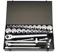Elora Metric and Imperial Socket Set, 3/4" Sq. Dr. (31 Piece)