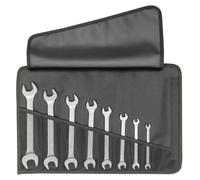Elora Metric Open Ended Spanner Set 8 Piece 6 to 22mm Roll Up Storage Bag 18134
