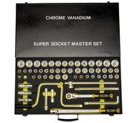 Elora Socket Set 58 Piece 1/2" Sq. Dr. Chrome Vanadium Steel