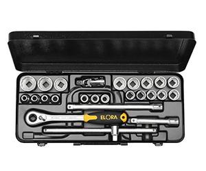 Elora Socket Spanner Set 1/2 Inch Set, 23 Pieces, 3/8 " - 1 1/4 AF, 770 OK Blue, 0770530222000