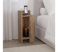 Elos' Modern Bedside Table Left Module 25cm Narrow Decortie Dark Brown 1 Pack