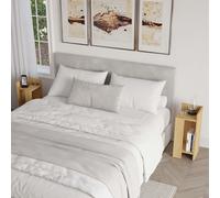 Elos' Modern Bedside Table Narrow Left and Right 2 Piece Decortie Natural 2 Pack