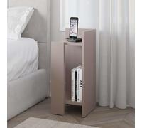Elos' Modern Bedside Table Narrow Nightstand Right Module Decortie Grey 1 Pack