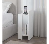 Elos' Modern Bedside Table Narrow Nightstand Right Module Decortie White 1 Pack