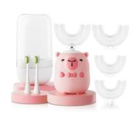 ELOTAME Kids Electric Toothbrush U Shaped - Cartoon Capybara with 6 Brush Heads Full Mouth Degree Cleaning Sonic Toddler Automatic Toothbrush with IPX7 Waterproof