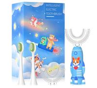 ELOTAME Kids Electric Toothbrushes u Shaped - Rechargeable Rocket Toothbrush, Electric Toothbrushes for Boys Age 2-6 2 Mins Timer, 6 Modes, 4 Brush Heads.