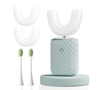 ELOTAME Ultrasonic Automatic Electric Toothbrush for Adults- U Shaped self Brushing Toothbrush, 360° Mouth Cleaning, 5 Modes for Whitening, IPX7 Waterproof Rechargeable (Light Blue)