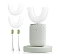 ELOTAME Ultrasonic Automatic Electric Toothbrush for Adults- U Shaped self Brushing Toothbrush, 360° Mouth Cleaning, 5 Modes for Whitening, IPX7 Waterproof Rechargeable (Light Gray)
