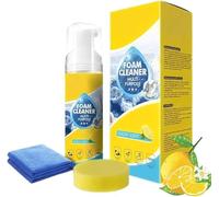 Elovain Foam Cleaner, 4-in-1 Multi-enzyme Foam Cleaner 5oz, Foam Cleaner Spray, Foam Cleaner All-purpose Deep Cleaning Spray, No-Rinse, Lemon Fresh Scent for Car Interior, Kitchen Gre, 150ml (1PC)