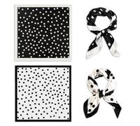 Elovara 2 Pack Satin Head Scarf for Women, Versatile Hair Scarf Wrap | 90x90cm Large Square Silk Feel Polka Dot Neck Scarf, for Sleeping, Handbag Decoration, Travel and Daily Wear