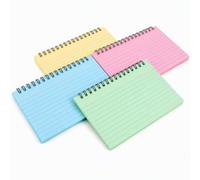 Elovara 200 PCS A6 Flash Cards, Coloured Index Cards with Waterproof Cover | A6 Spiral Bound Revision Cards 4x6 Inches Lined Record Cards for School Study, Office Note Taking and Speech(4 Colours)