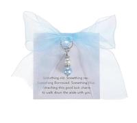 Elovara Bridal Bouquet Charm with Guardian Angel Pendant，for Bride to Be | Something Blue for the Bride, Wedding Good Luck Keepsake Gift for Bride to Be, Bridal Shower Gift from Mom Dad Sister