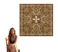 Elovara Satin Head Scarf Silk Like Hair Scarf for Women, for Hair Wrapping | 27.5 Inches Brown Print Square Bandana Neck Scarf Hair Wrap for Sleeping Wrapping Bag Decoration Neckerchief