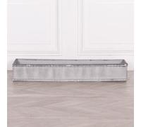 Elowen Vintage Rustic Style Galvanised Metal Tin Ribbed Window Box Planter Extra Large